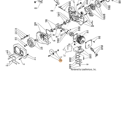 ECHO part 15931415130 — IPL diagram snippet (6x zoom, amber highlight)