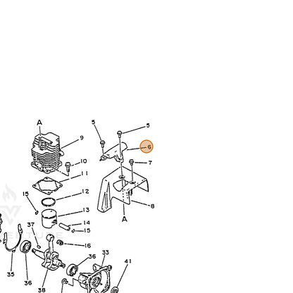 ECHO part 15990540630 — IPL diagram snippet (6x zoom, amber highlight)