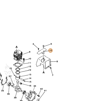 ECHO part 15990540930 — IPL diagram snippet (6x zoom, amber highlight)