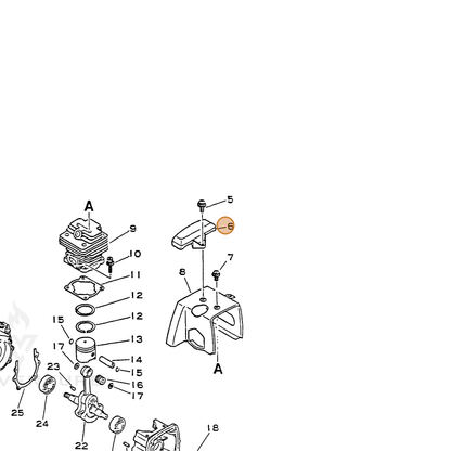 ECHO part 15990543130 — IPL diagram snippet (6x zoom, amber highlight)