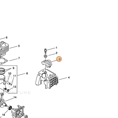 ECHO part 15990555930 — IPL diagram snippet (6x zoom, amber highlight)