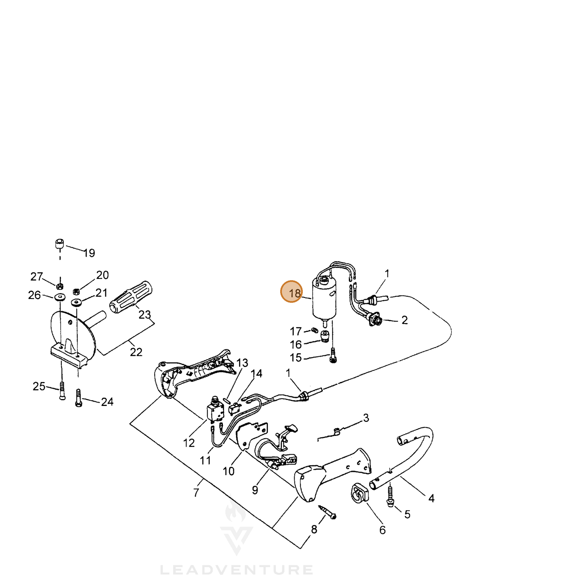 ECHO part 16100020060 — IPL diagram snippet (6x zoom, amber highlight)