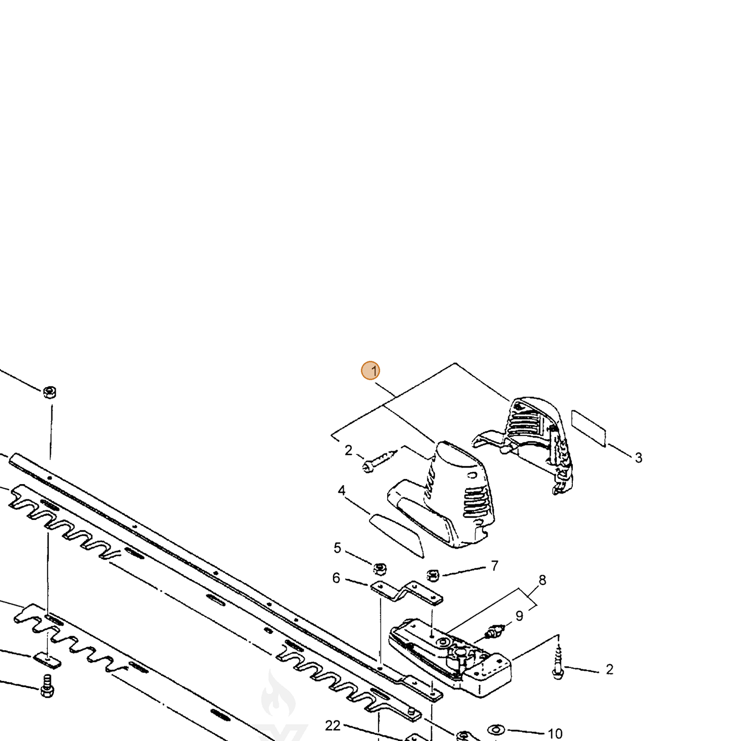 ECHO part 16100420060 — IPL diagram snippet (6x zoom, amber highlight)
