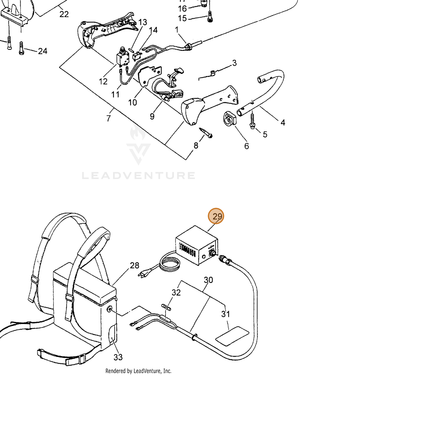 ECHO part 16130020060 — IPL diagram snippet (6x zoom, amber highlight)