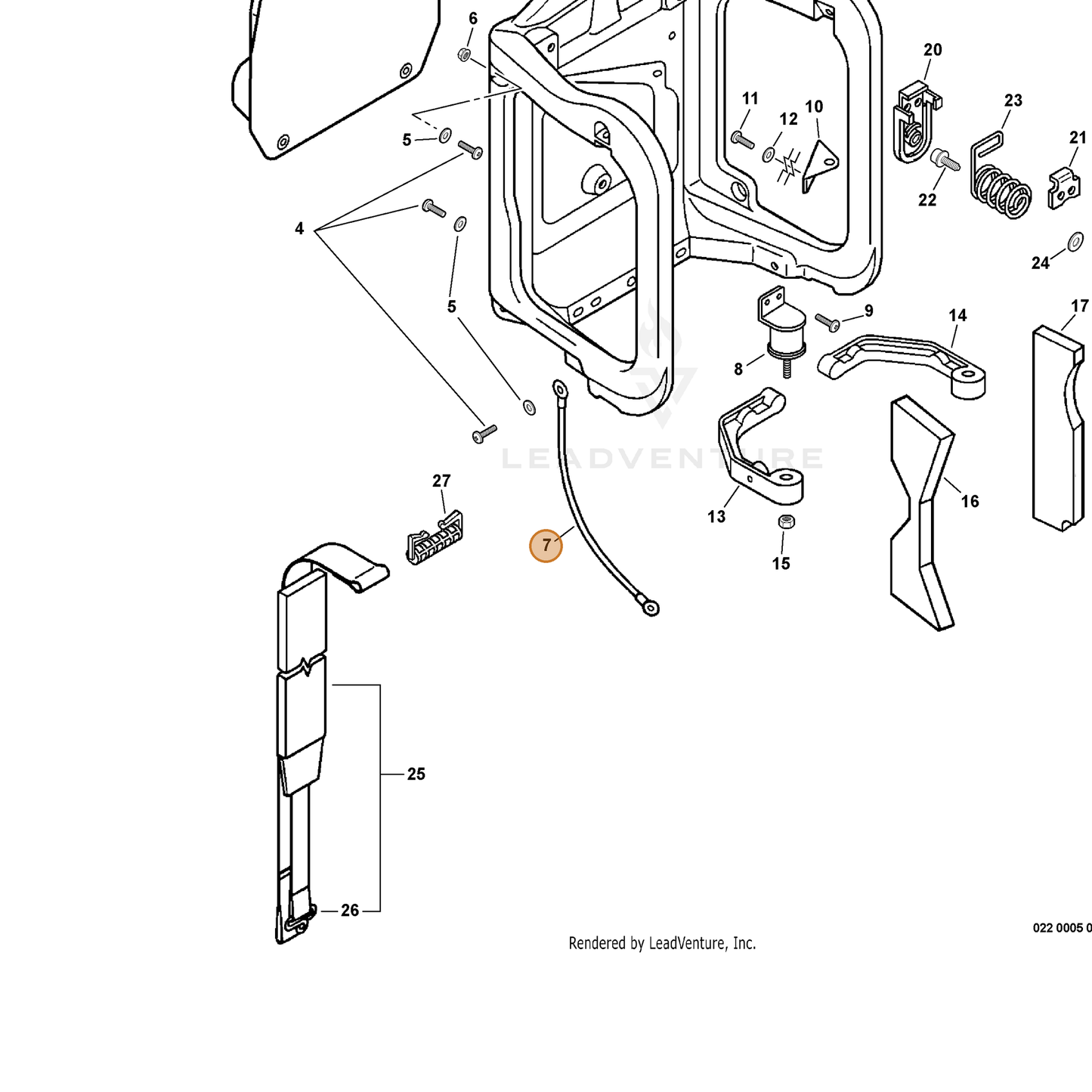 ECHO part 16200721260 — IPL diagram snippet (6x zoom, amber highlight)
