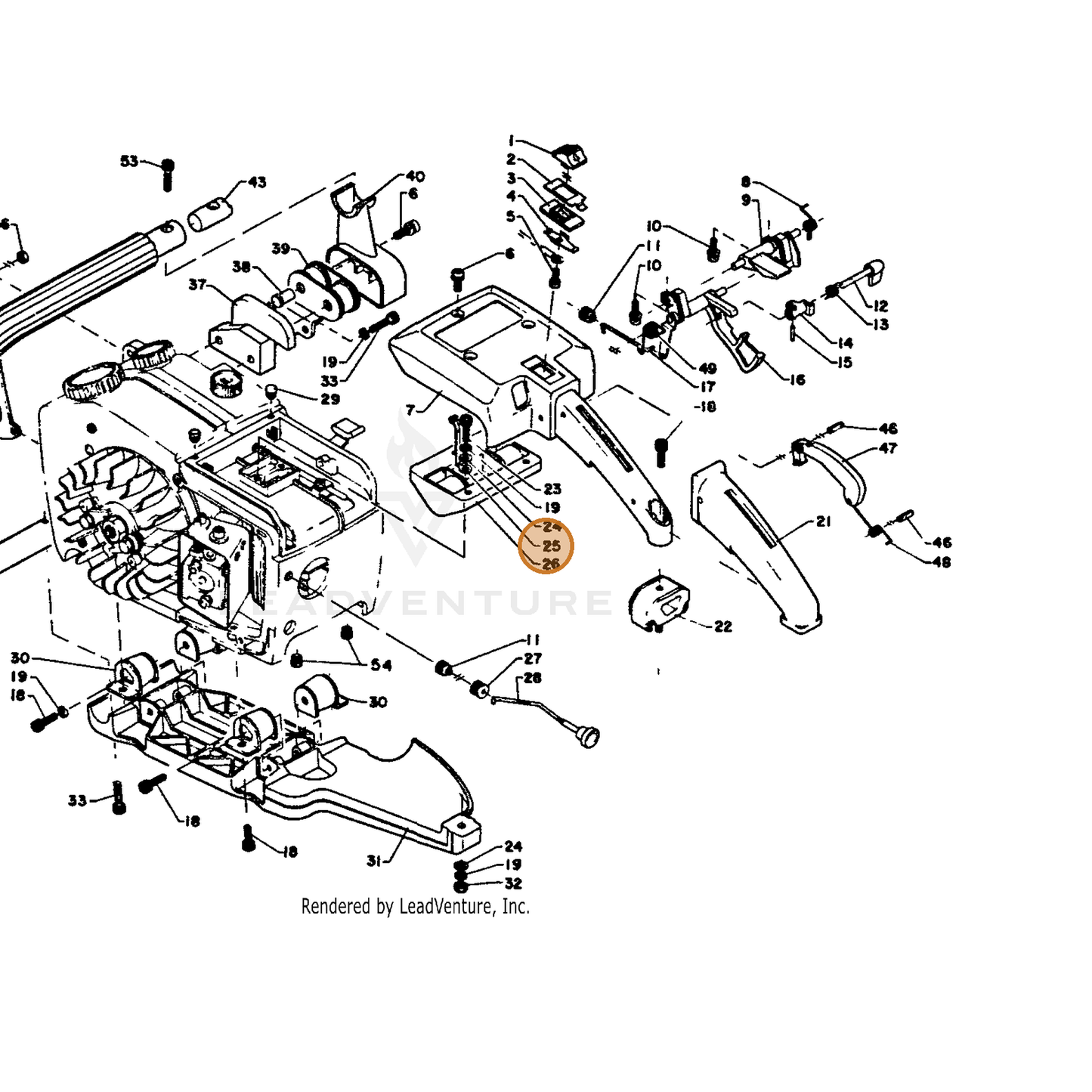 ECHO part 16201003431 — IPL diagram snippet (6x zoom, amber highlight)