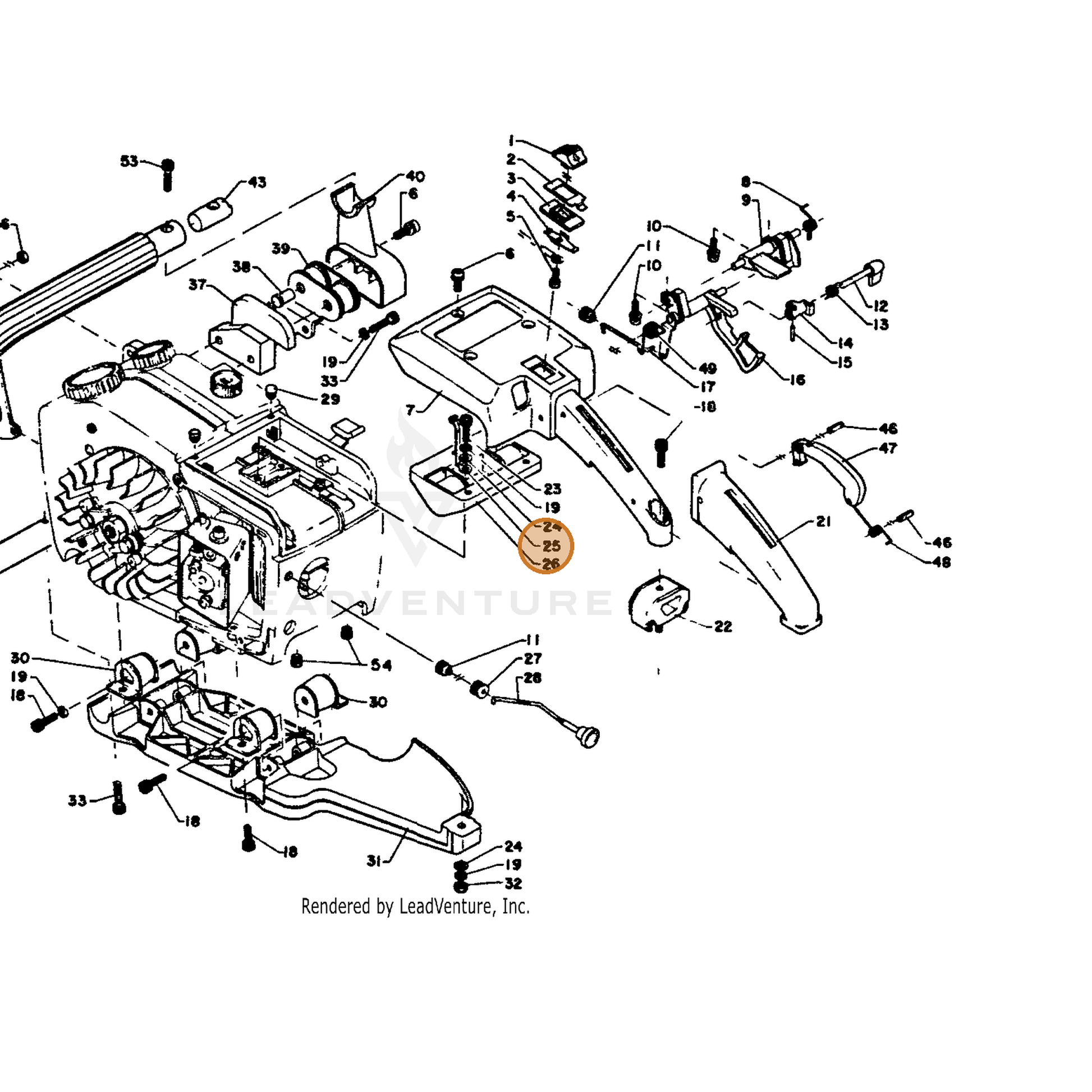ECHO part 16201003431 — IPL diagram snippet (6x zoom, amber highlight)