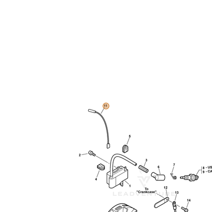 ECHO part 16201004561 — IPL diagram snippet (6x zoom, amber highlight)