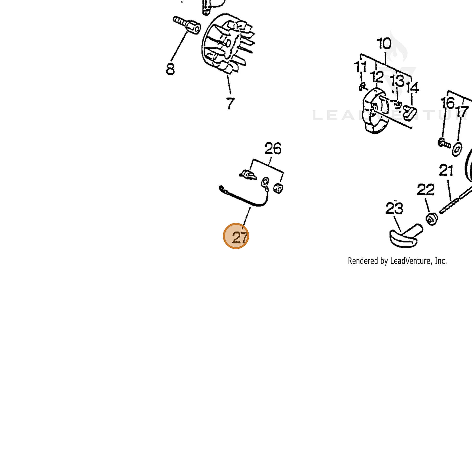 ECHO part 16201005060 — IPL diagram snippet (6x zoom, amber highlight)