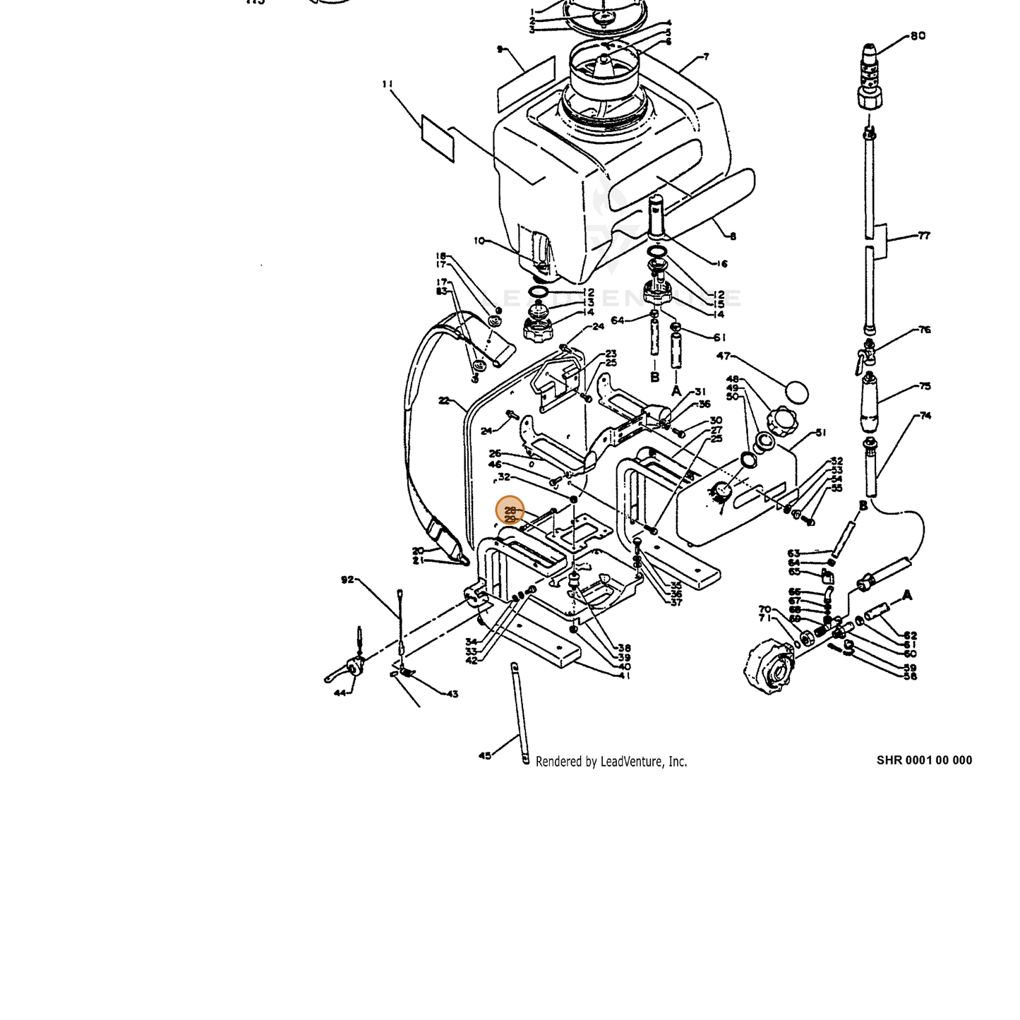 ECHO part 16201010510 — IPL diagram snippet (6x zoom, amber highlight)