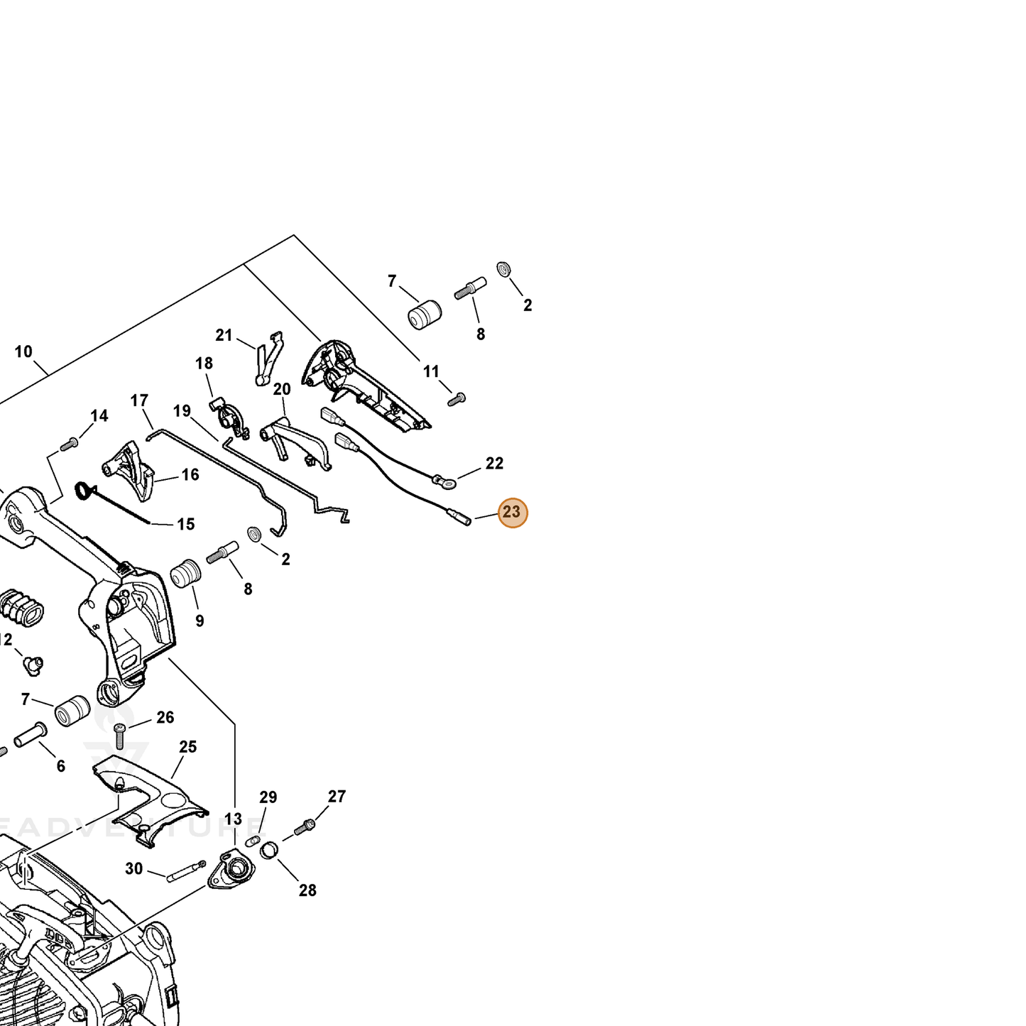 ECHO part 16201055930 — IPL diagram snippet (6x zoom, amber highlight)