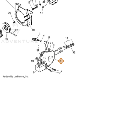 ECHO part 16201060930 — IPL diagram snippet (6x zoom, amber highlight)