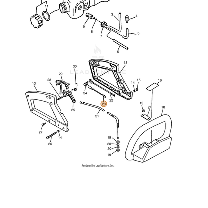 ECHO part 16201405360 — IPL diagram snippet (6x zoom, amber highlight)