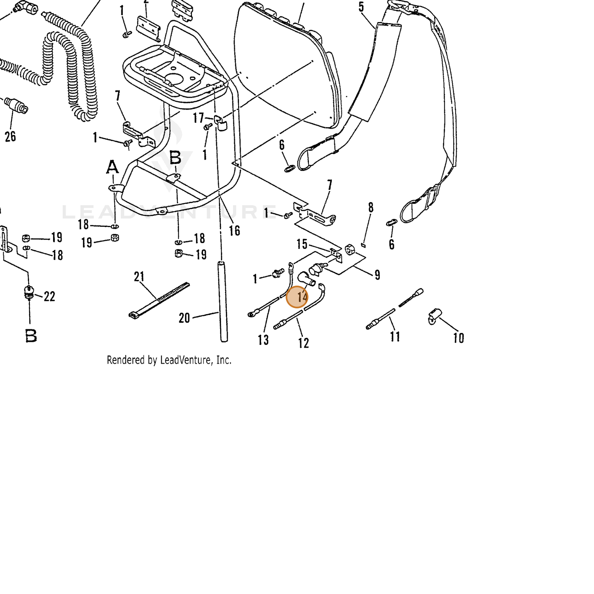 ECHO part 16202011960 — IPL diagram snippet (6x zoom, amber highlight)