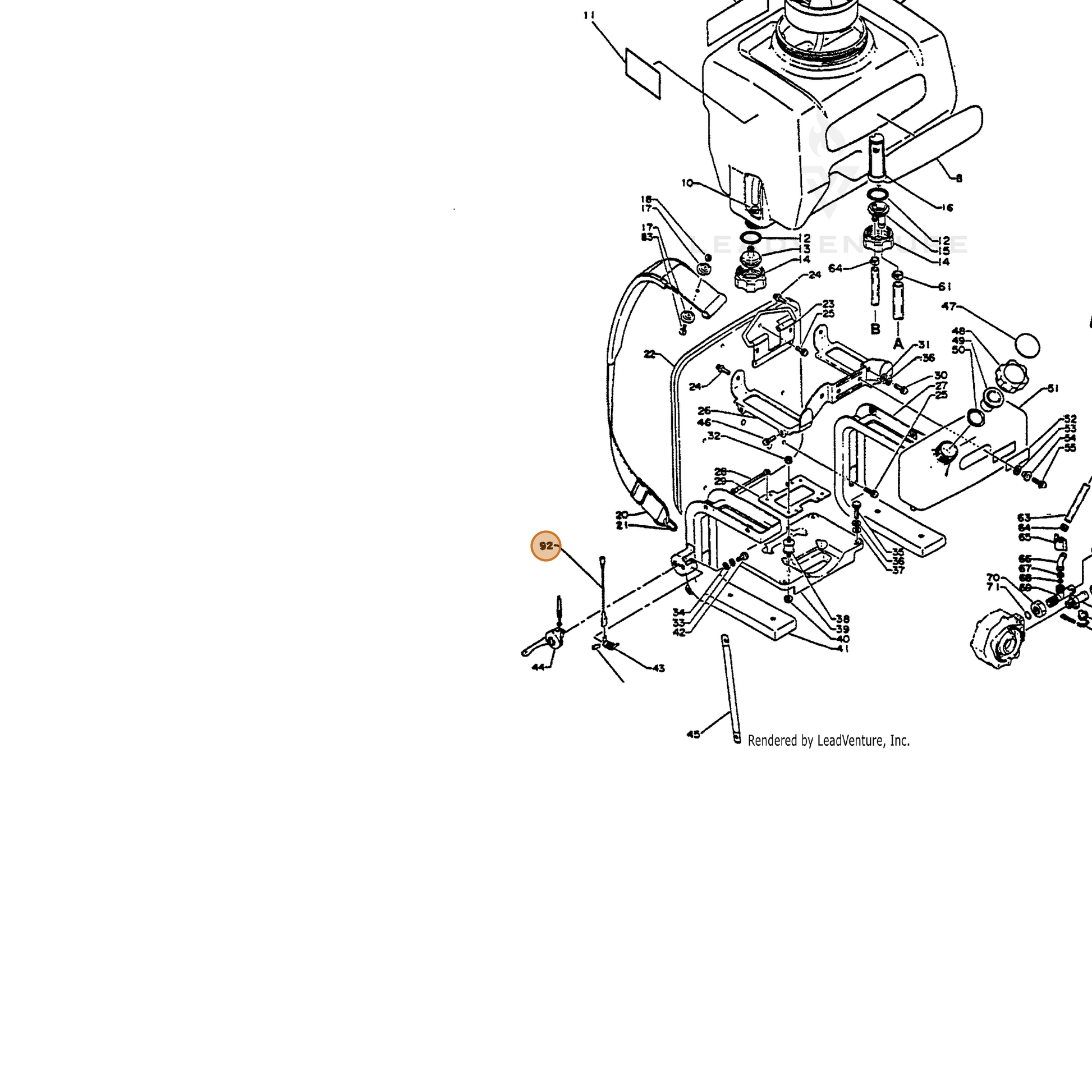 ECHO part 16202110610 — IPL diagram snippet (6x zoom, amber highlight)