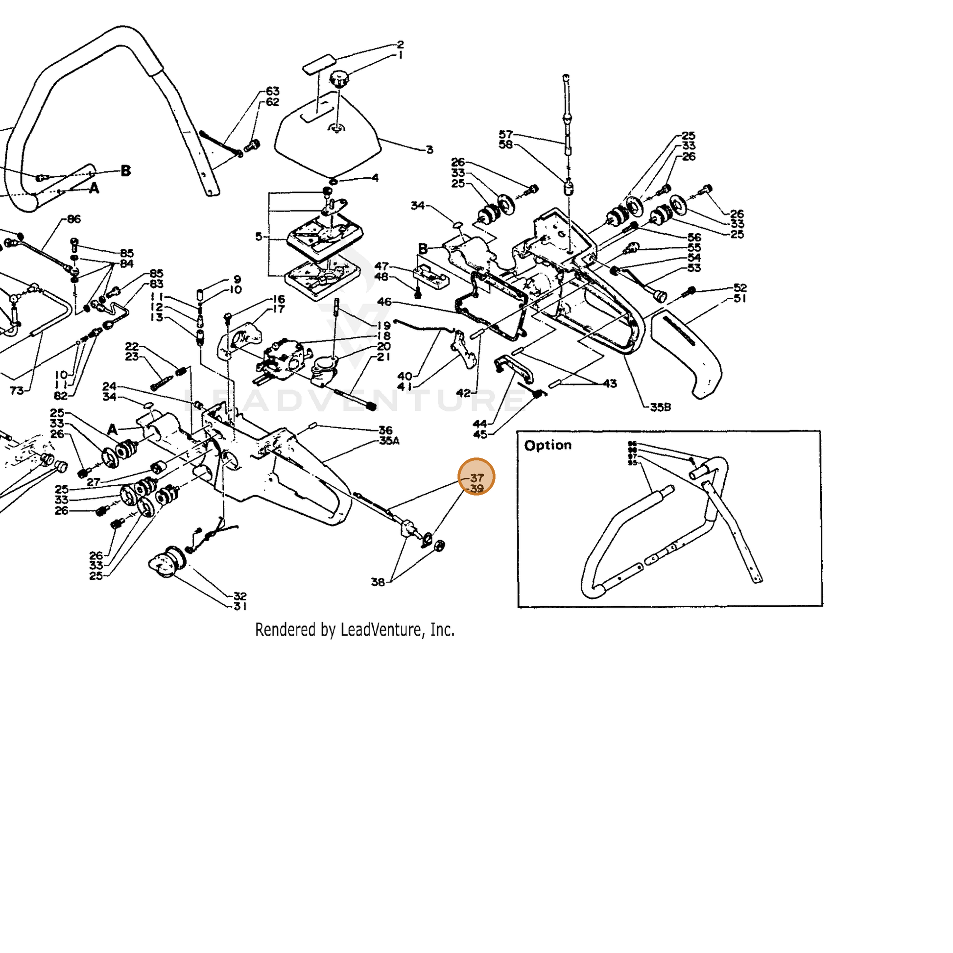 ECHO part 16202114730 — IPL diagram snippet (6x zoom, amber highlight)