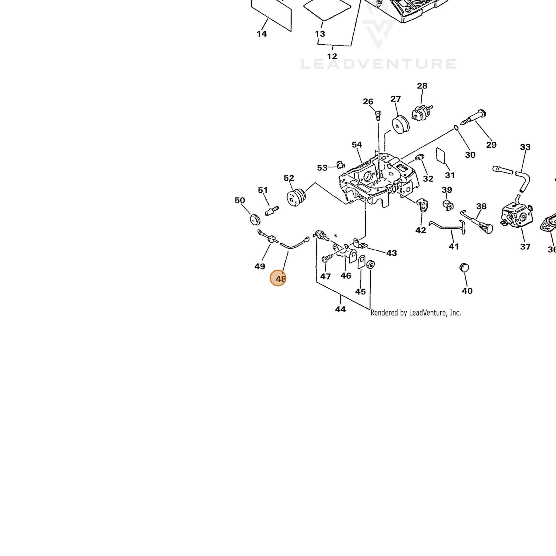 ECHO part 16202119831 — IPL diagram snippet (6x zoom, amber highlight)