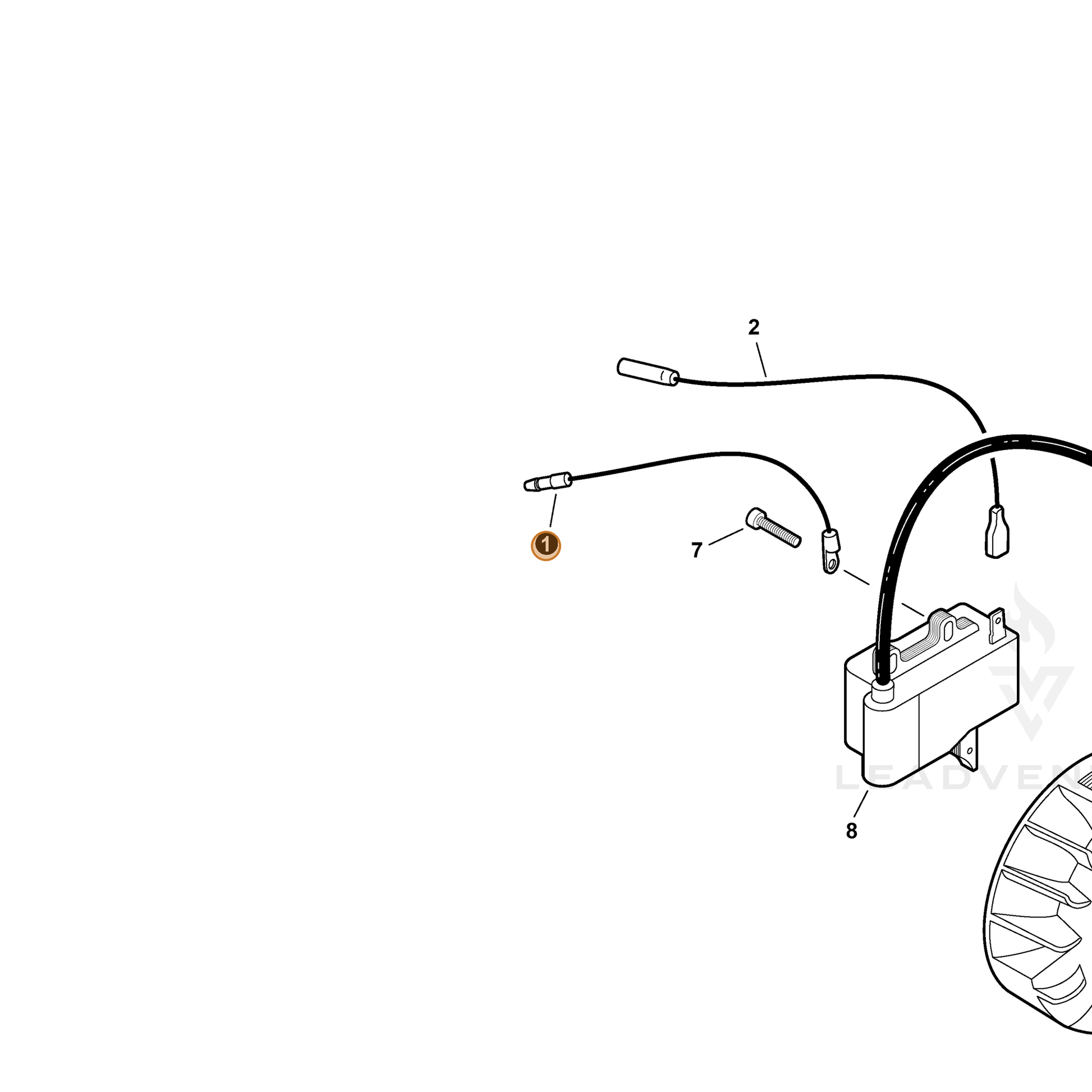 ECHO part 16202120660 — IPL diagram snippet (6x zoom, amber highlight)