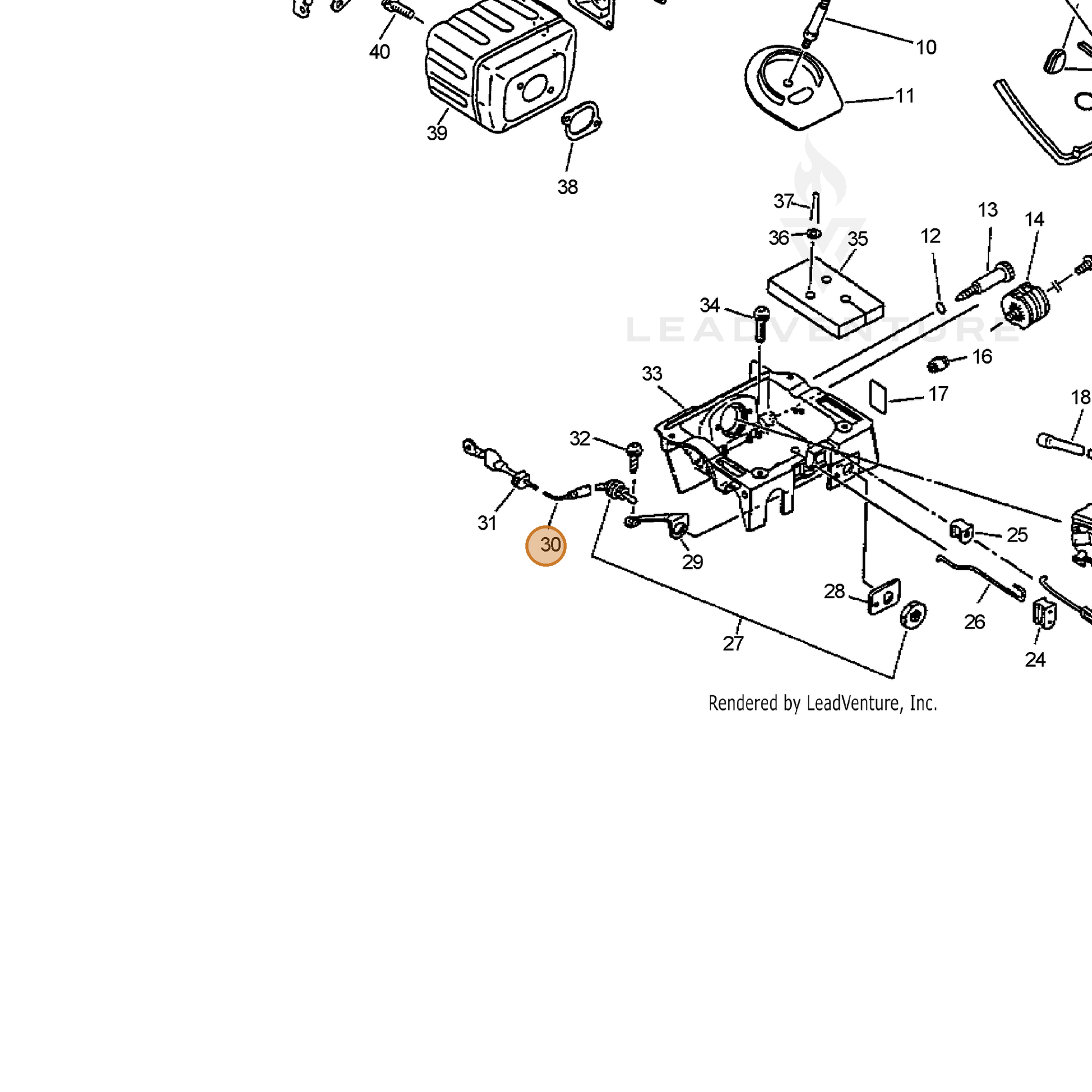 ECHO part 16202132431 — IPL diagram snippet (6x zoom, amber highlight)