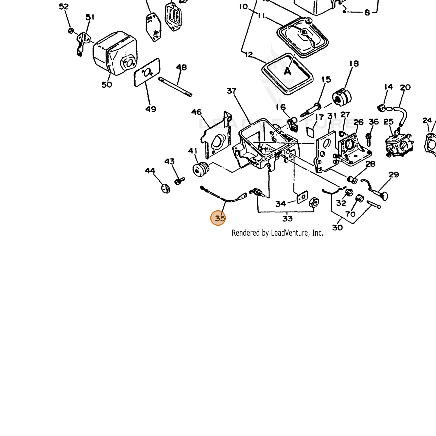 ECHO part 16202230131 — IPL diagram snippet (6x zoom, amber highlight)