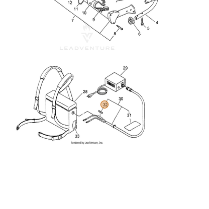 ECHO part 16202909960 — IPL diagram snippet (6x zoom, amber highlight)