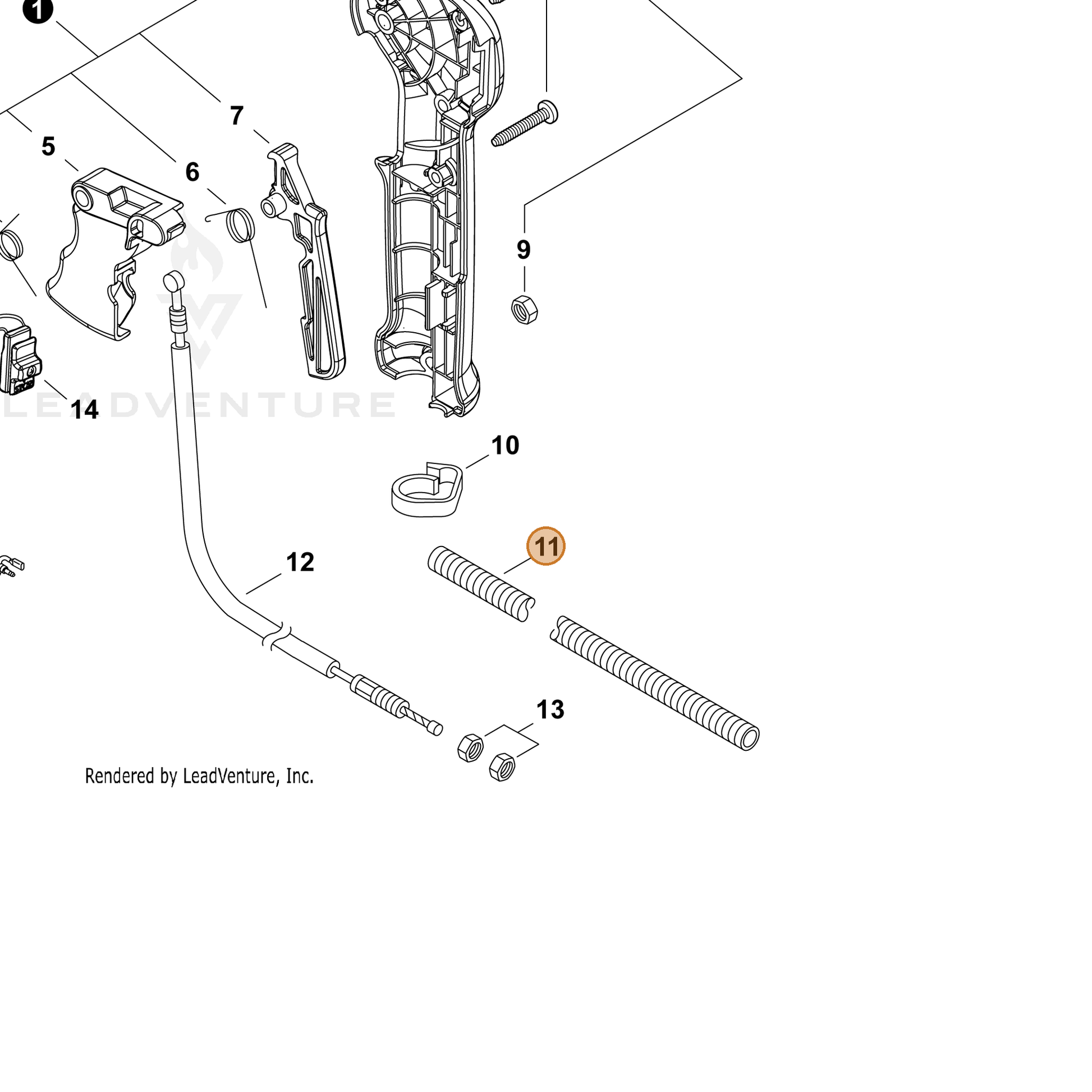ECHO part 16211056430 — IPL diagram snippet (6x zoom, amber highlight)