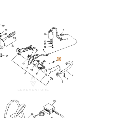 ECHO part 16331109960 — IPL diagram snippet (6x zoom, amber highlight)
