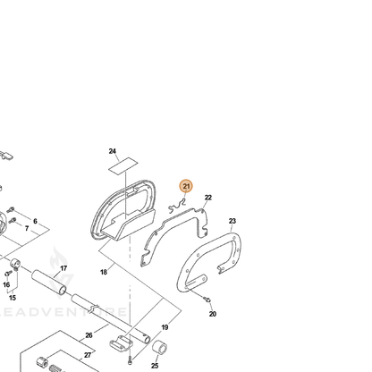 ECHO part 16331121460 — IPL diagram snippet (6x zoom, amber highlight)