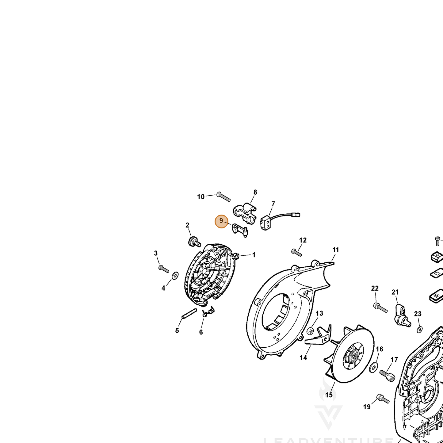 ECHO part 16333520560 — IPL diagram snippet (6x zoom, amber highlight)
