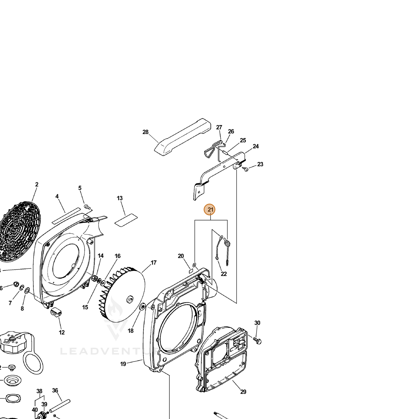 ECHO part 16340003360 — IPL diagram snippet (6x zoom, amber highlight)