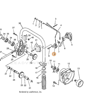 ECHO part 16340004460 — IPL diagram snippet (6x zoom, amber highlight)