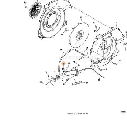 ECHO part 16340004521 — IPL diagram snippet (6x zoom, amber highlight)