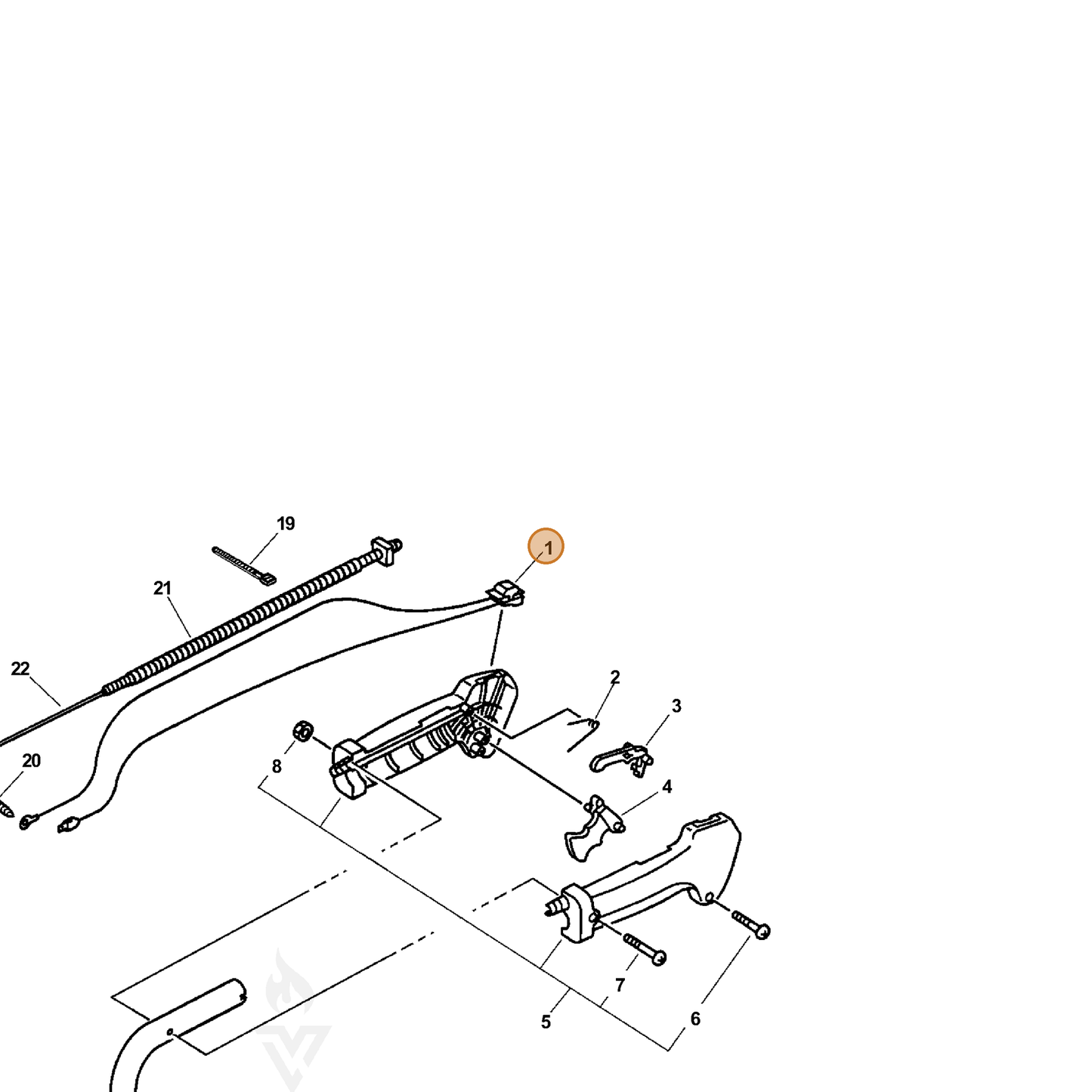 ECHO part 16340008460 — IPL diagram snippet (6x zoom, amber highlight)