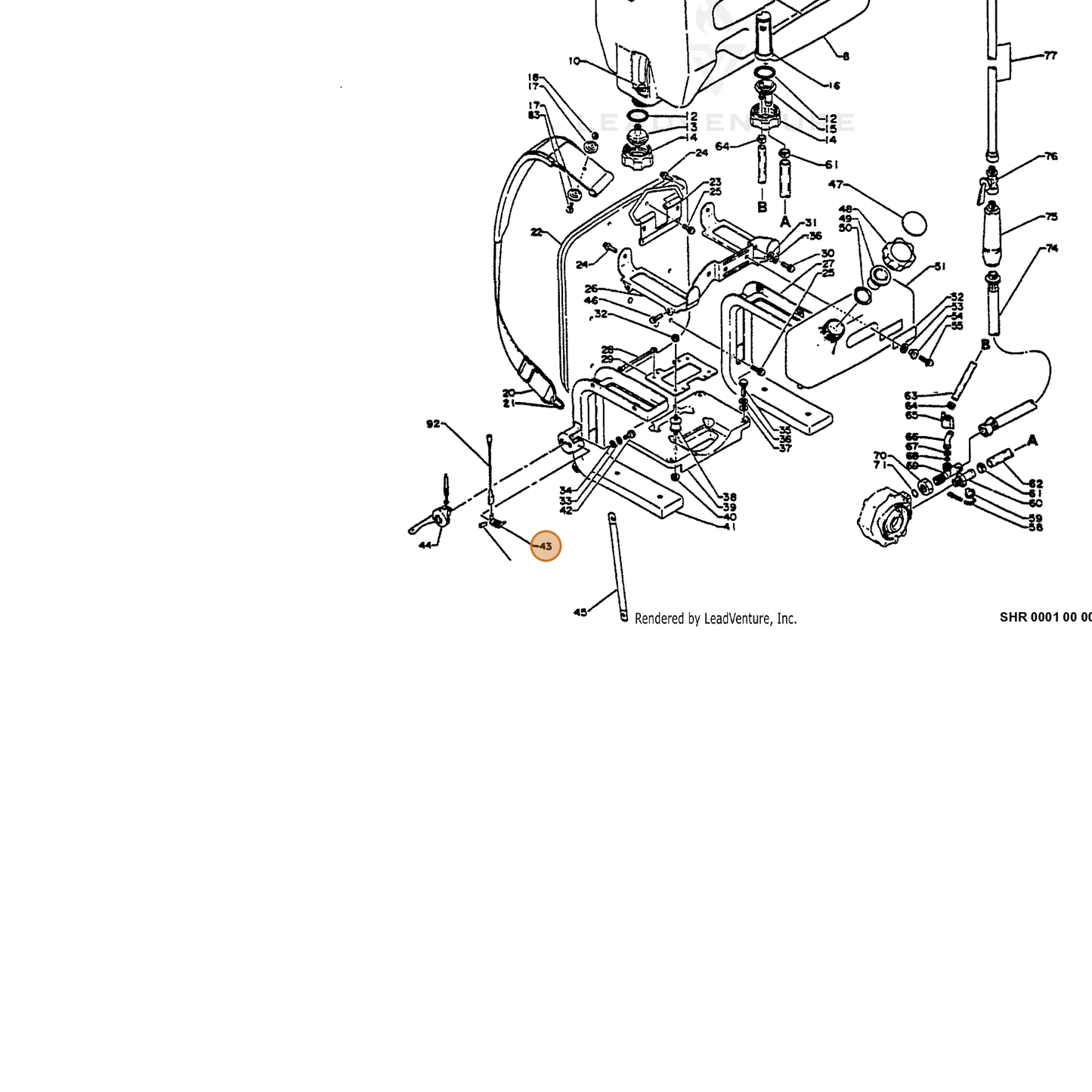 ECHO part 16340010610 — IPL diagram snippet (6x zoom, amber highlight)