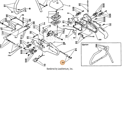 ECHO part 16340011130 — IPL diagram snippet (6x zoom, amber highlight)