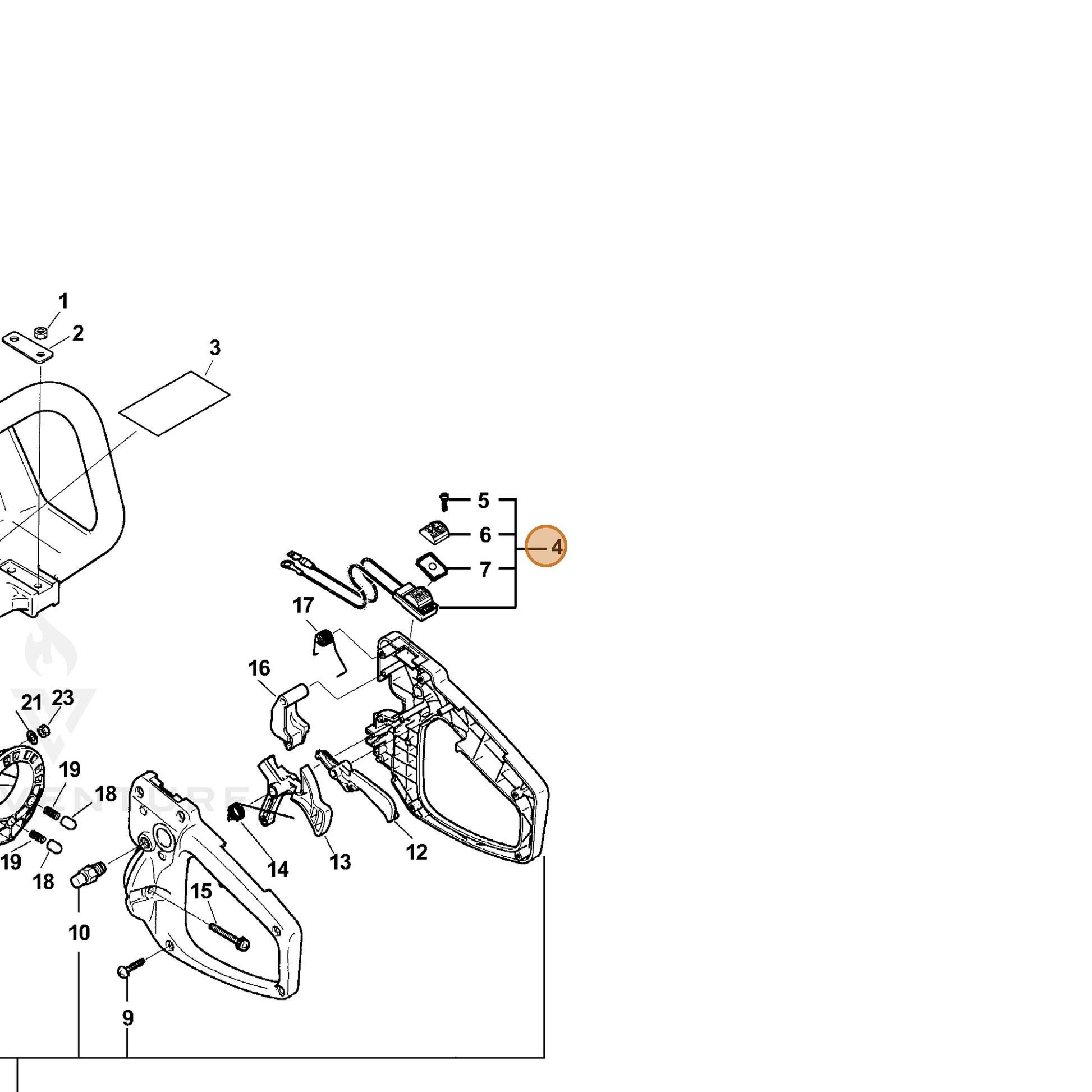 ECHO part 16340013360 — IPL diagram snippet (6x zoom, amber highlight)