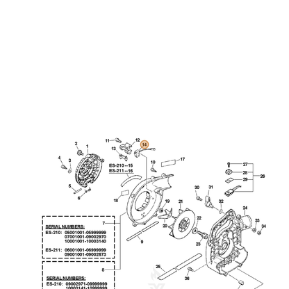 ECHO part 16340020660 — IPL diagram snippet (6x zoom, amber highlight)