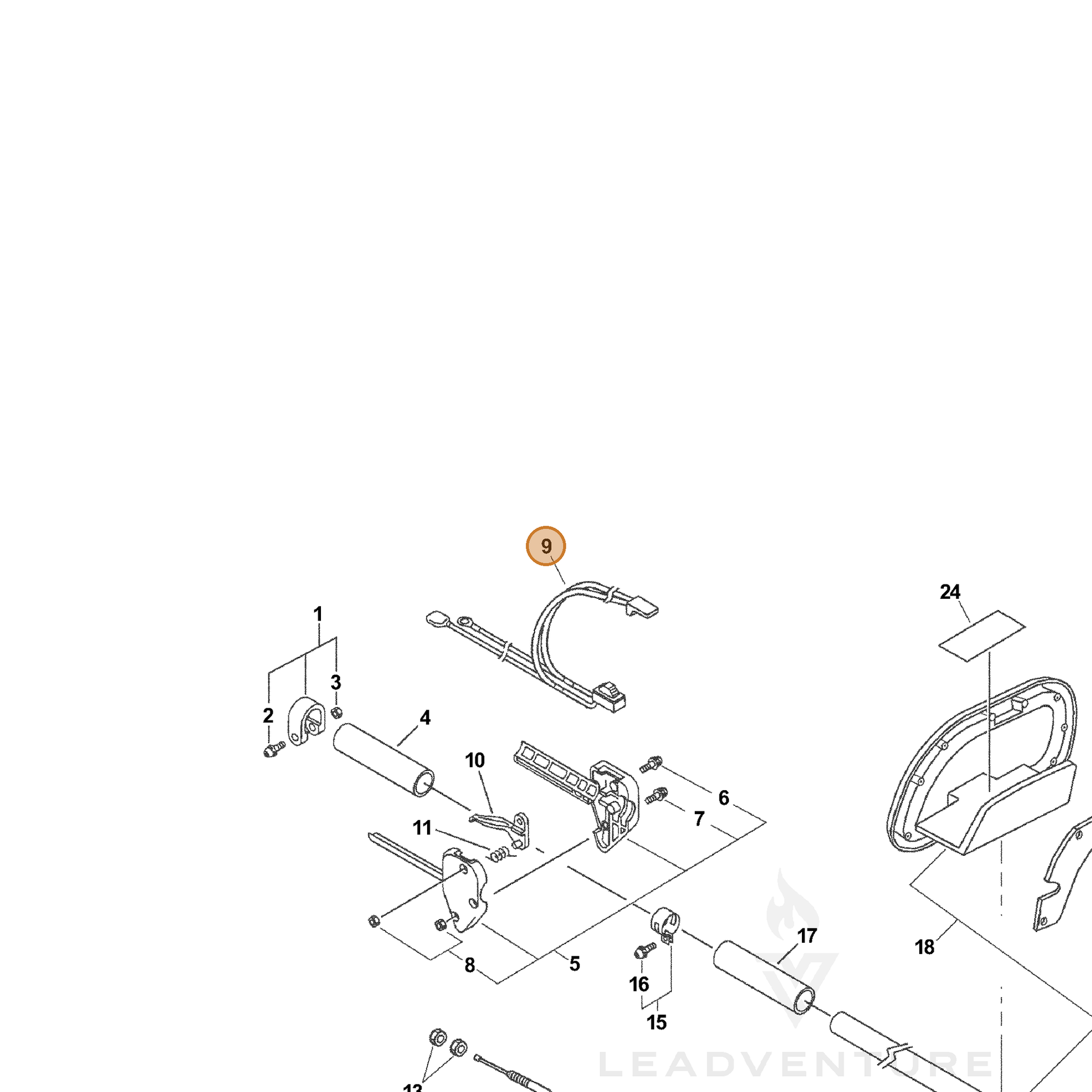ECHO part 16340021560 — IPL diagram snippet (6x zoom, amber highlight)