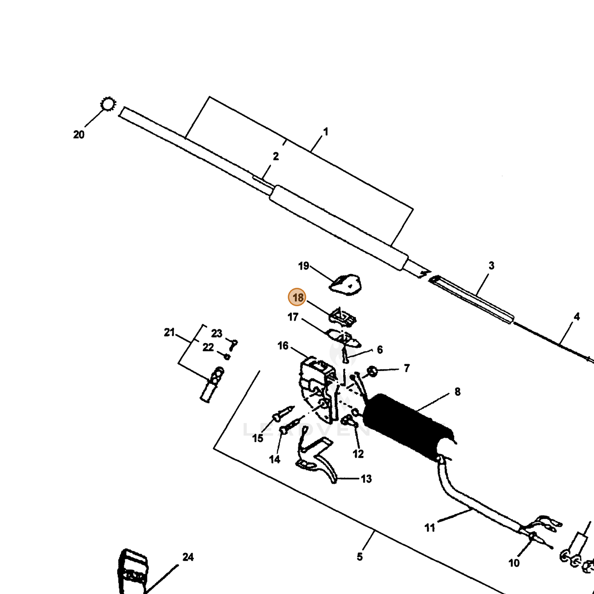 ECHO part 16340022060 — IPL diagram snippet (6x zoom, amber highlight)
