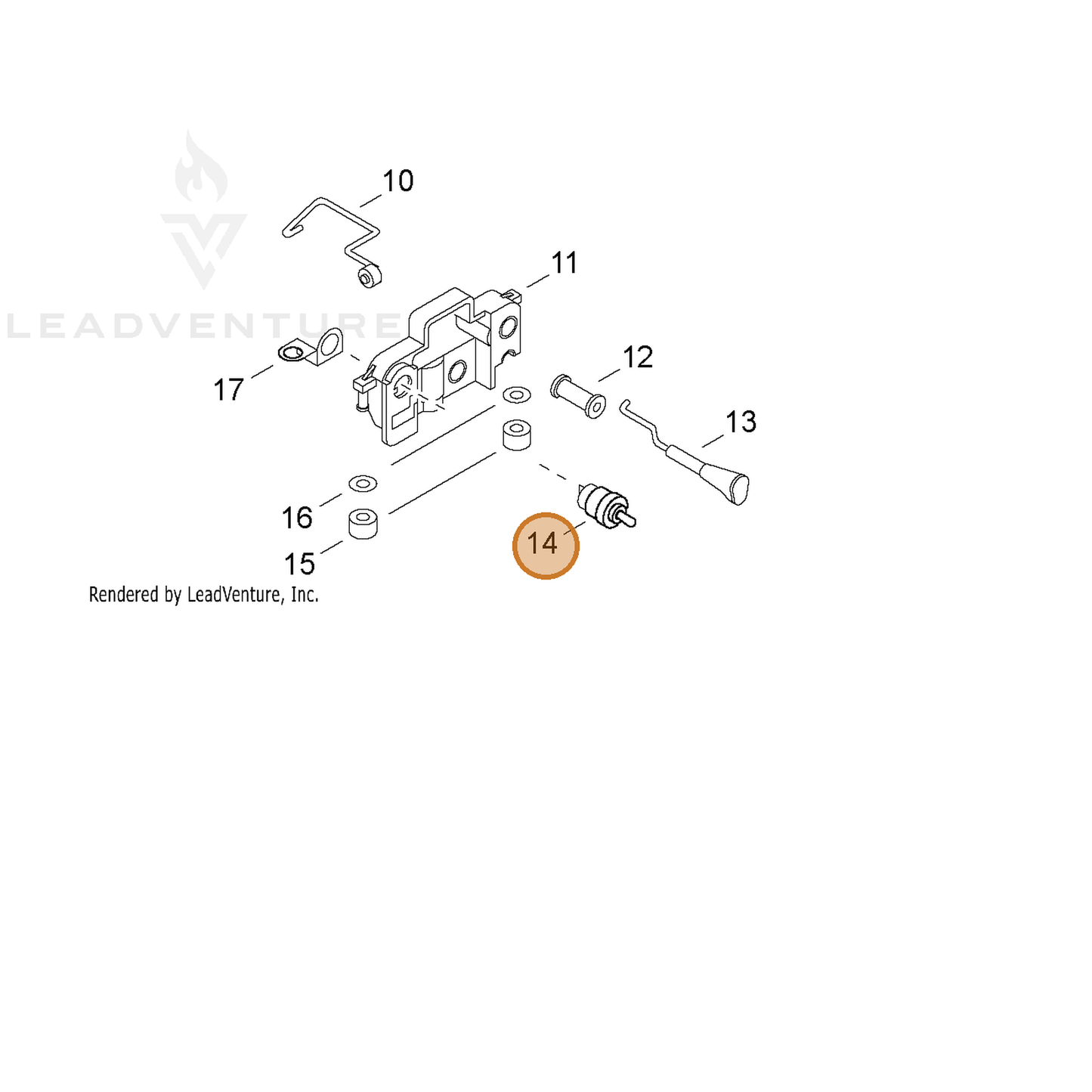 ECHO part 16340035430 — IPL diagram snippet (6x zoom, amber highlight)