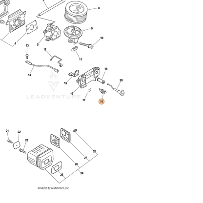 ECHO part 16340038330 — IPL diagram snippet (6x zoom, amber highlight)
