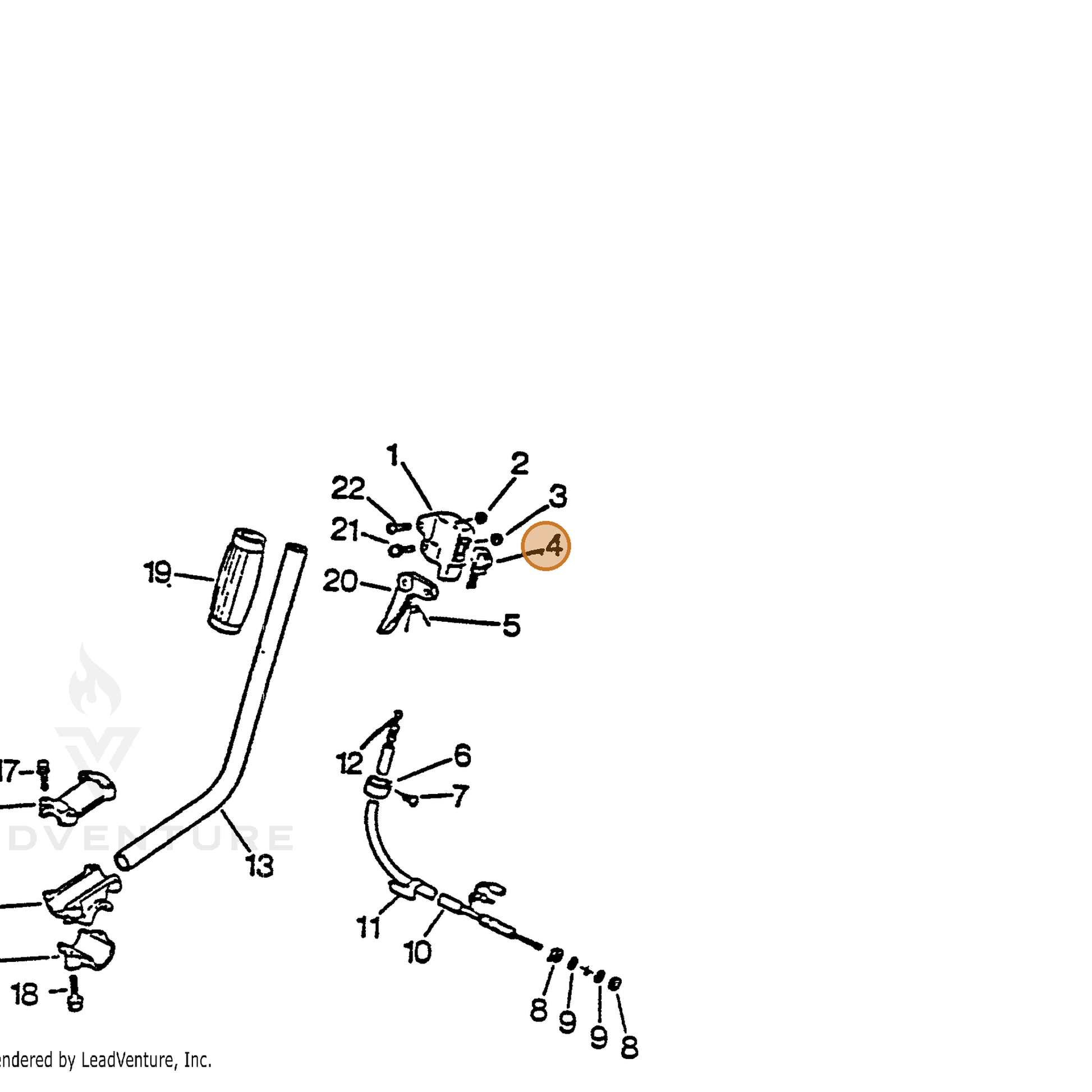 ECHO part 16340041030 — IPL diagram snippet (6x zoom, amber highlight)