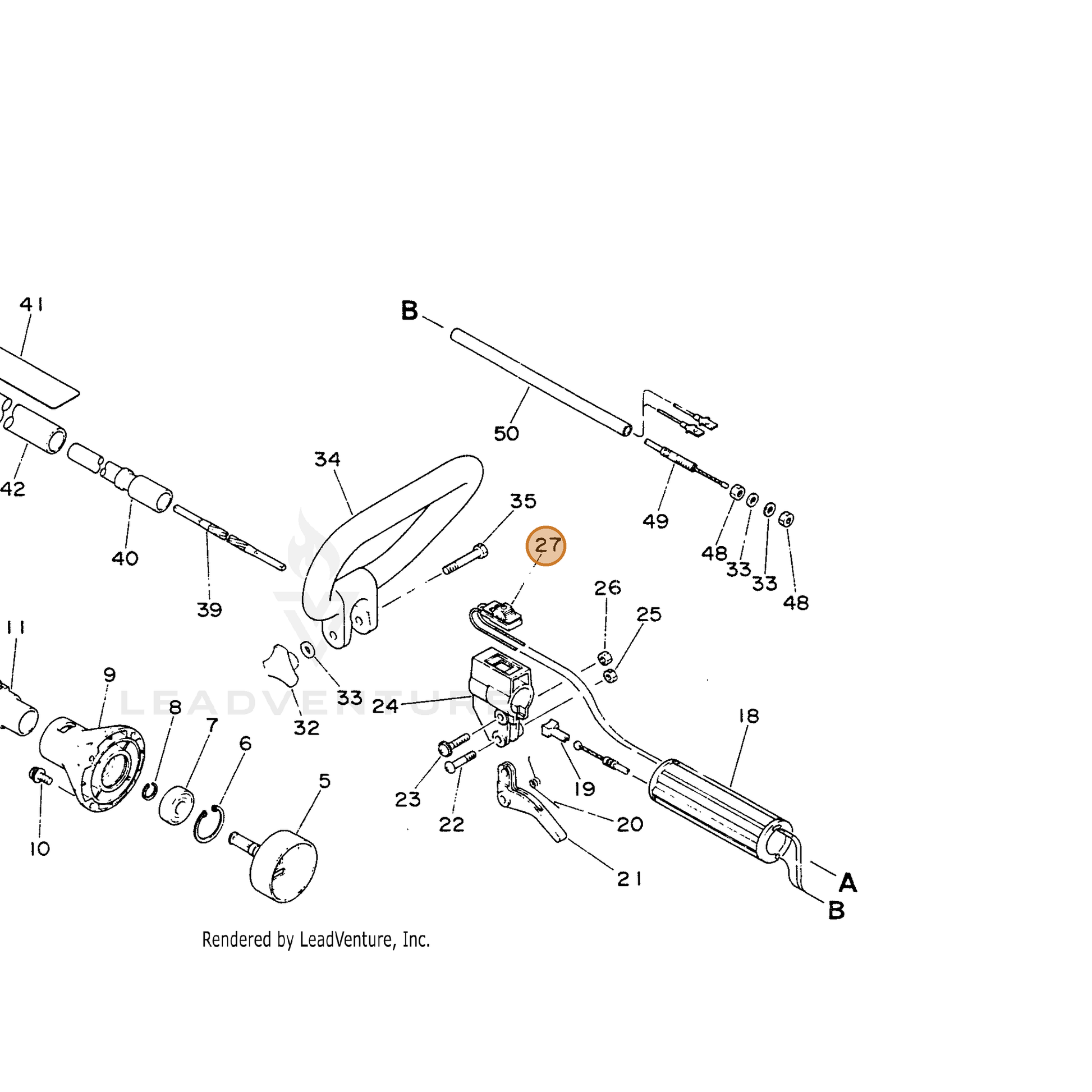 ECHO part 16340049130 — IPL diagram snippet (6x zoom, amber highlight)