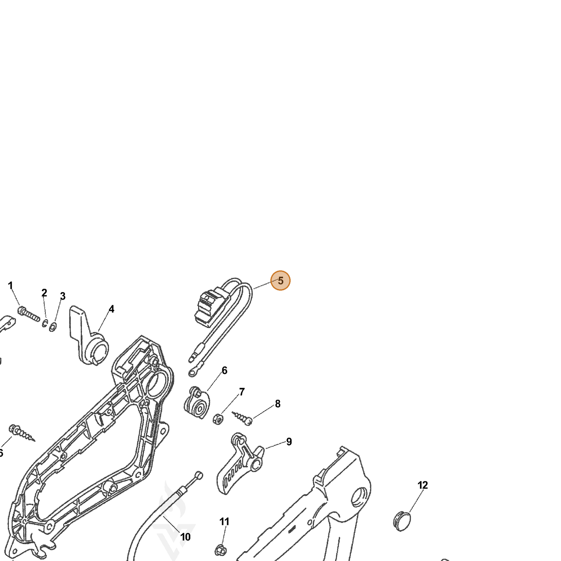 ECHO part 16340109661 — IPL diagram snippet (6x zoom, amber highlight)