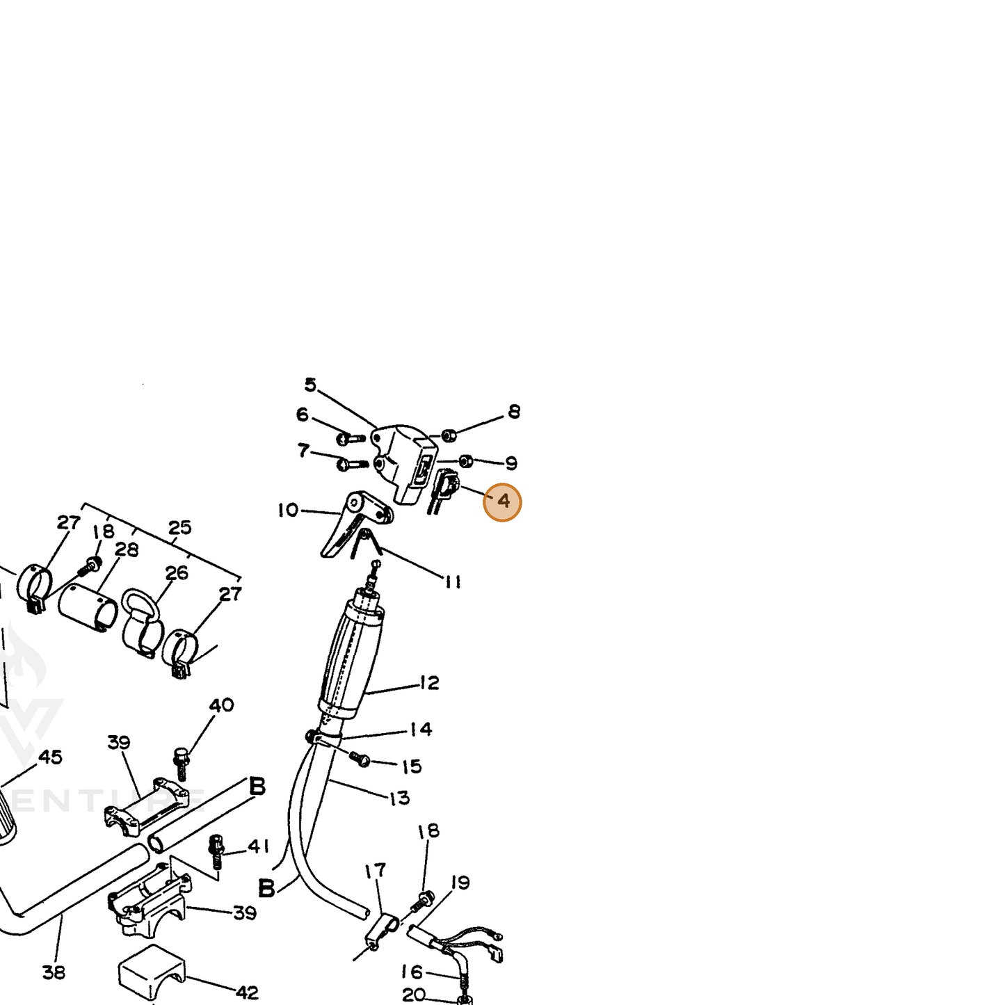 ECHO part 16340124530 — IPL diagram snippet (6x zoom, amber highlight)