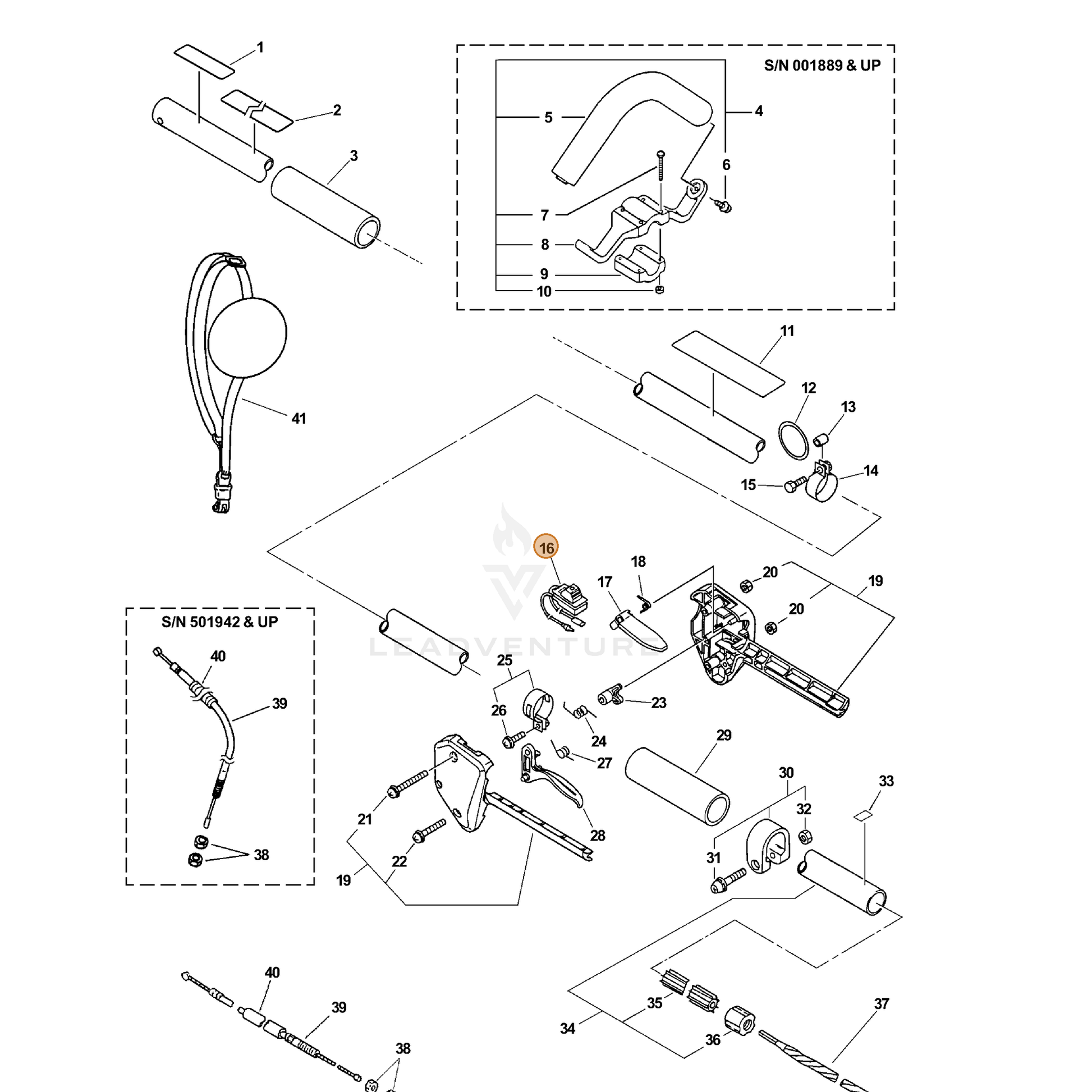 ECHO part 16340412360 — IPL diagram snippet (6x zoom, amber highlight)