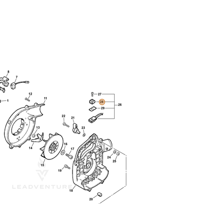 ECHO part 16341012331 — IPL diagram snippet (6x zoom, amber highlight)