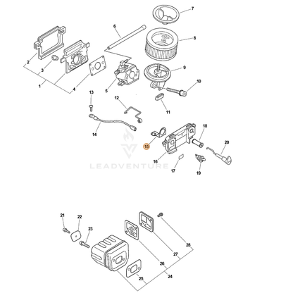 ECHO part 16341338930 — IPL diagram snippet (6x zoom, amber highlight)