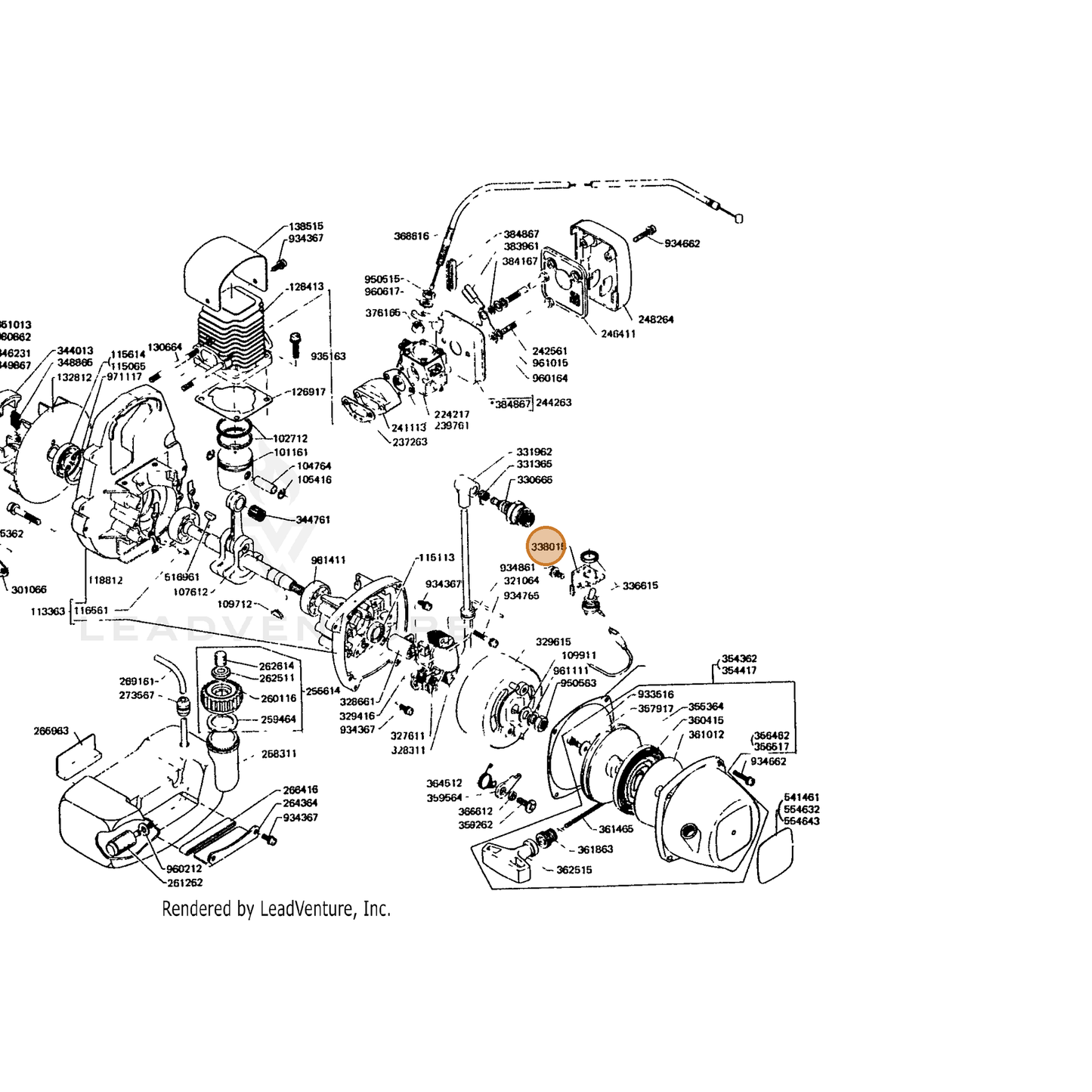 ECHO part 16381007531 — IPL diagram snippet (6x zoom, amber highlight)
