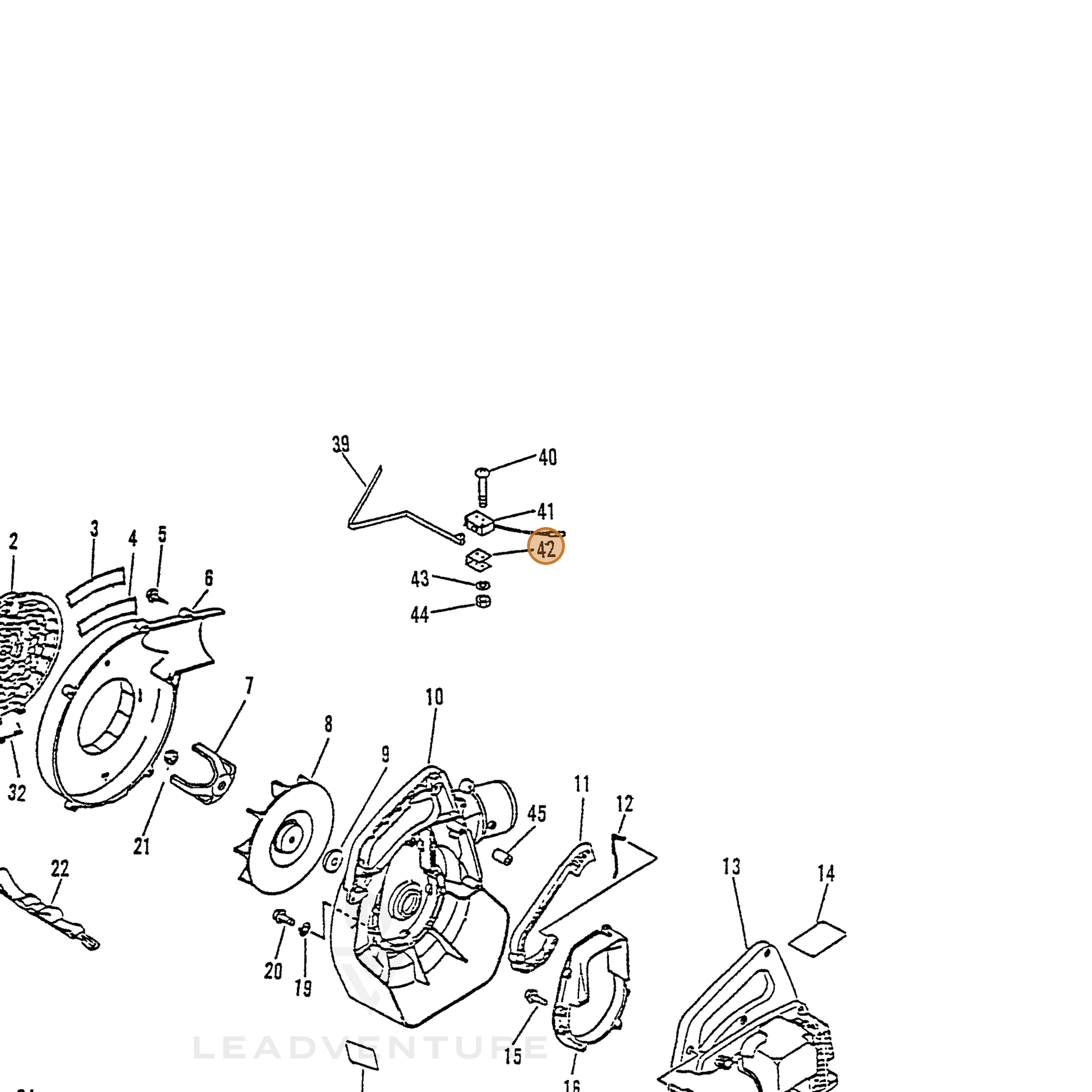 ECHO part 16381008760 — IPL diagram snippet (6x zoom, amber highlight)